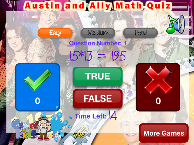 Austin and Ally Math Quiz