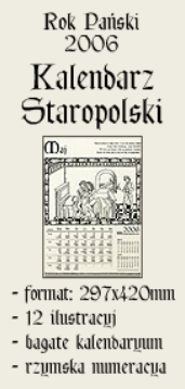 Rok Pański 2006 Kalendarz Staropolski Banner Ad