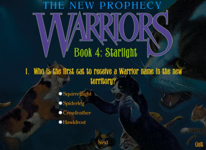 Warriors: The New Prophecy - Book 4: Starlight Quiz