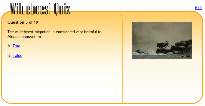 Wildebeest Quiz