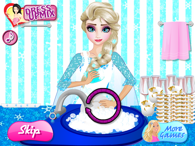 Elsa Washing Dishes