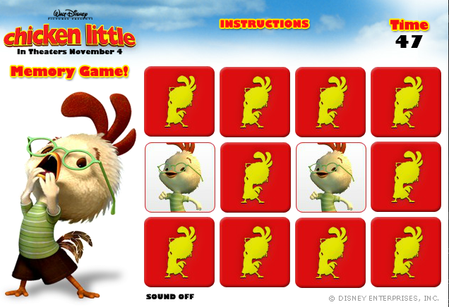 Chicken Little: Memory Game