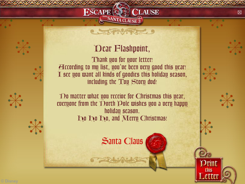 The Santa Clause 3: The Escape Clause - Letter to Santa