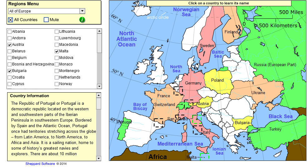 European Geography - Countries