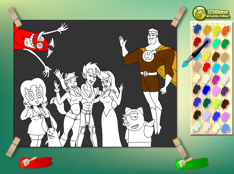 Captain Hero and Friends Kids Coloring