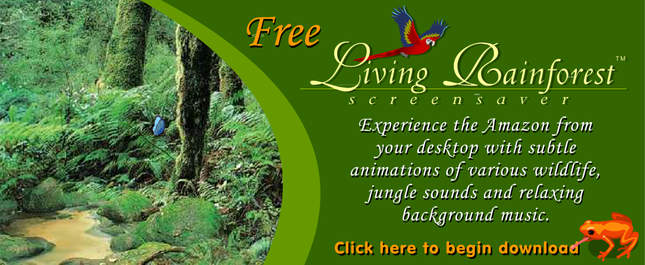 Free Living Rainforest Screensaver July 2003 Banner Ad