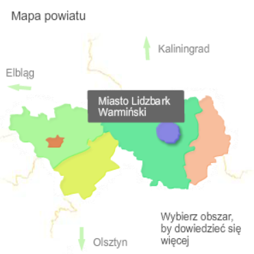 Mapa powiatu lidzbarskiego