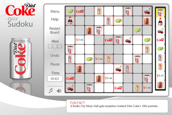 Diet Coke Daily Sudoku