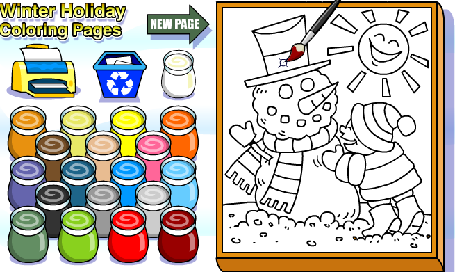 Winter Holiday Coloring Pages