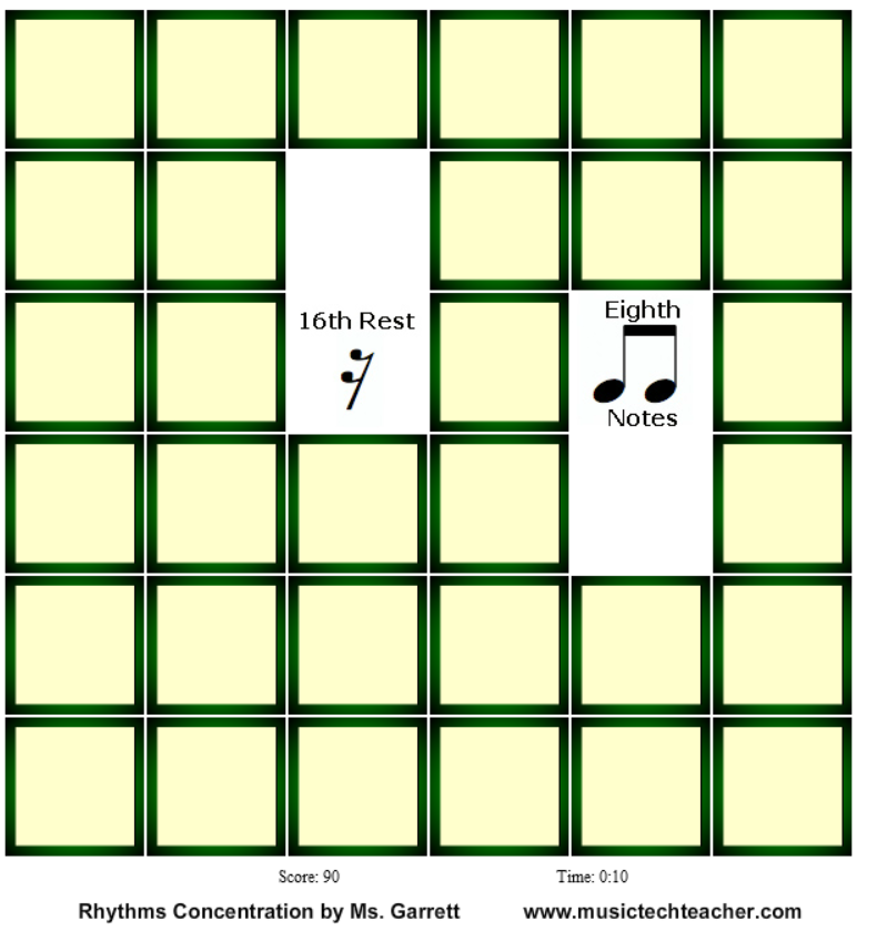 Rhythms Concentration Game