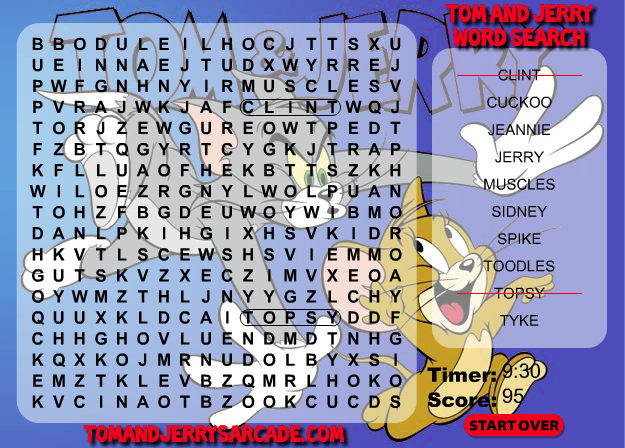 Tom and Jerry Word Search