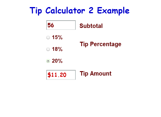 Tip Calculator 2 Example