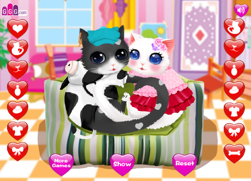 Heart Cats Dressup