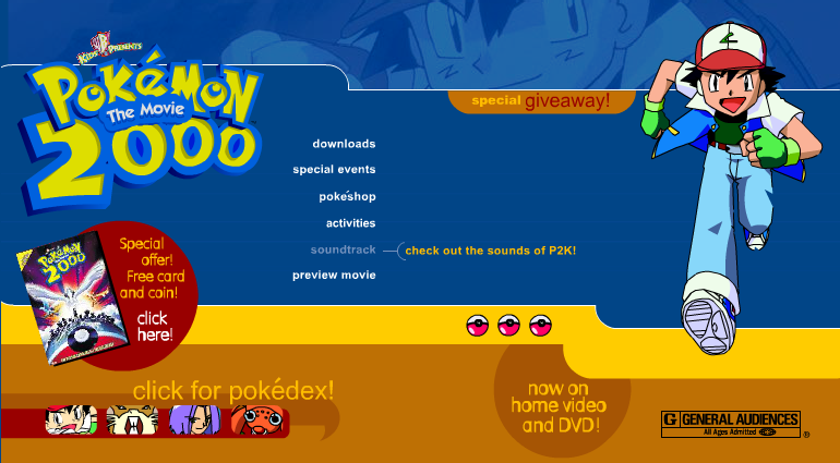 Pokémon The Movie 2000 Microsite