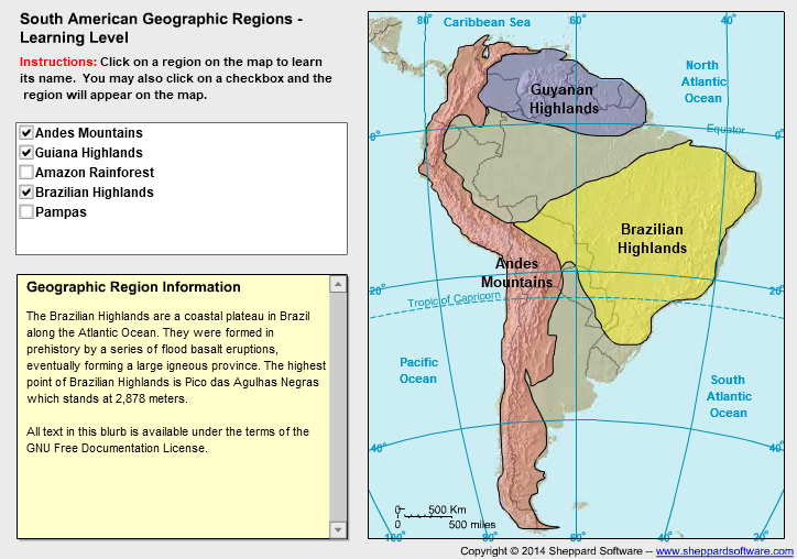 South & Central American Geography - Landscapes