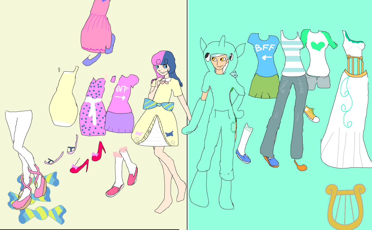 FiM Dress Up: Lyra/Bon-Bon