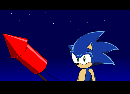 Sonic and fireworks