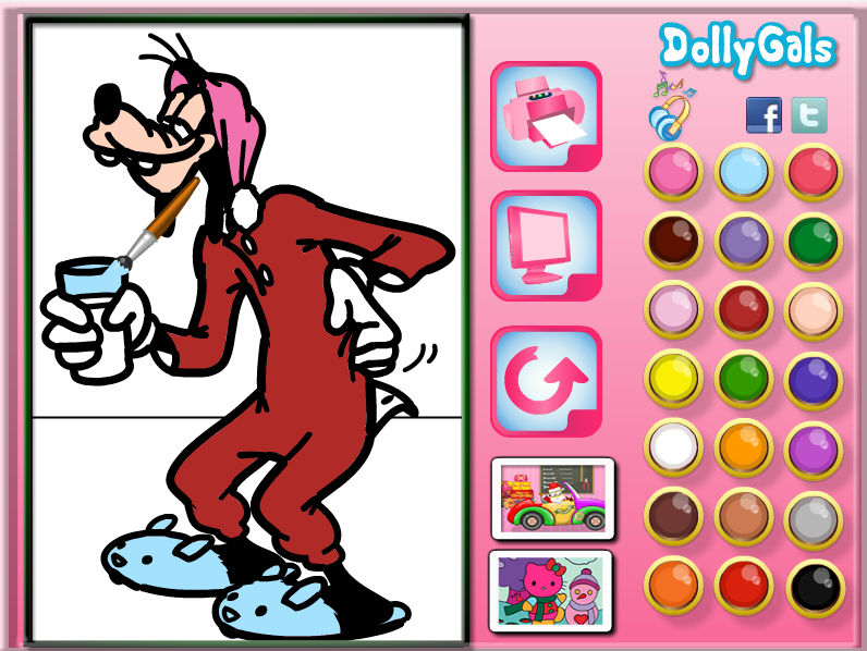 Goofy Sleepwalk Online Coloring