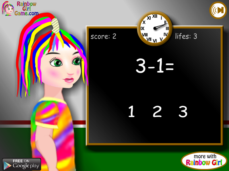 Rainbow Girl at Math Class