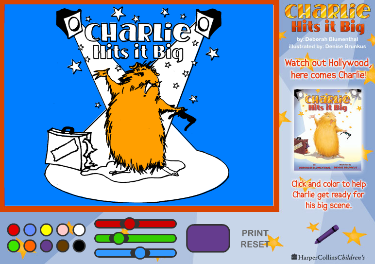Charlie Hits it Big Coloring Game