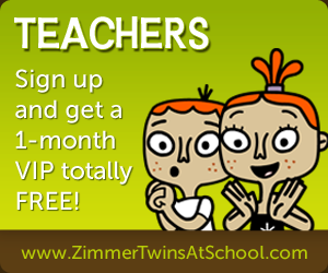 Zimmer Twins at School Teacher Sign Up Advertisement