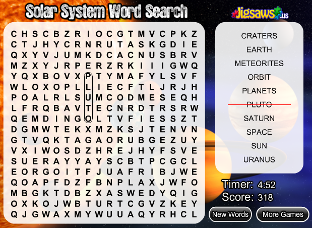 Solar System Word Search
