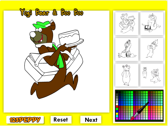 Yogi Bear & Boo Boo Online Coloring Game