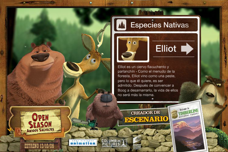 Open Season: Amigos salvajes Microsite