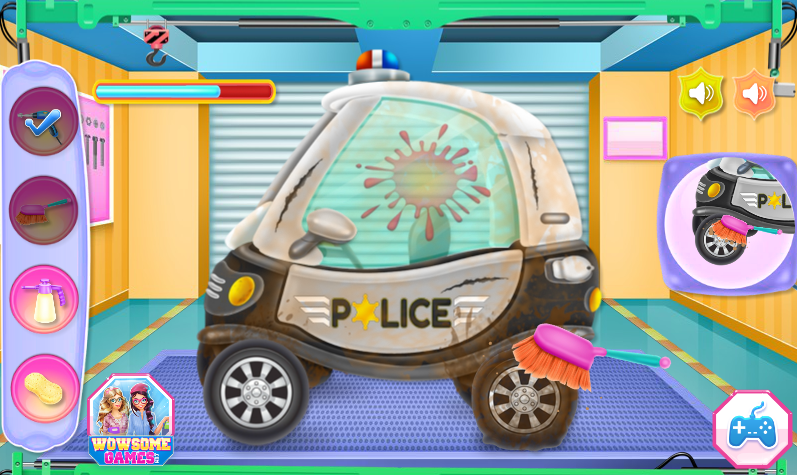 Baby Police Car Wash