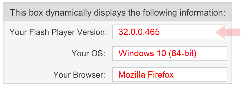 Flash Player Version Checker