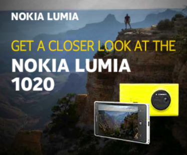 The Nokia Lumia 1020 Banner Ad