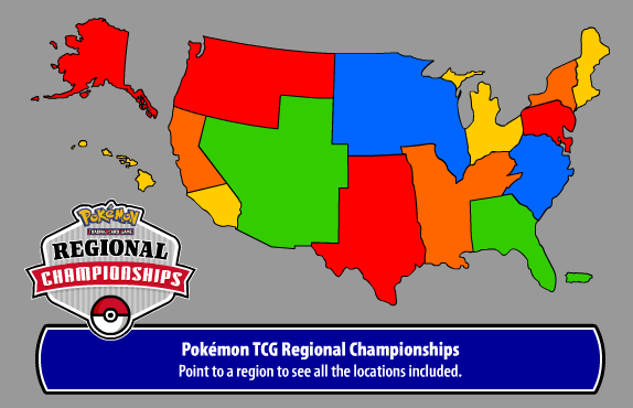 Pokémon Regional Championships USA Region Map