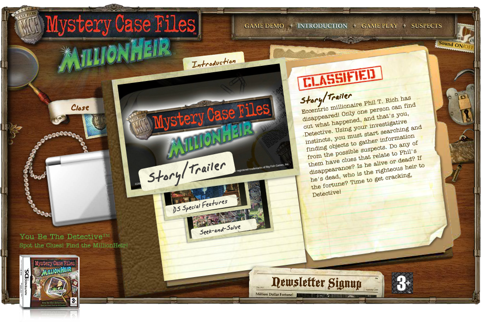 Mystery Case Files: MillionHeir Microsite