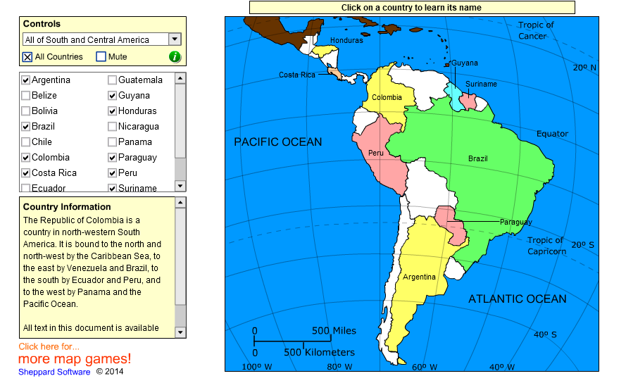 South & Central American Geography - Countries