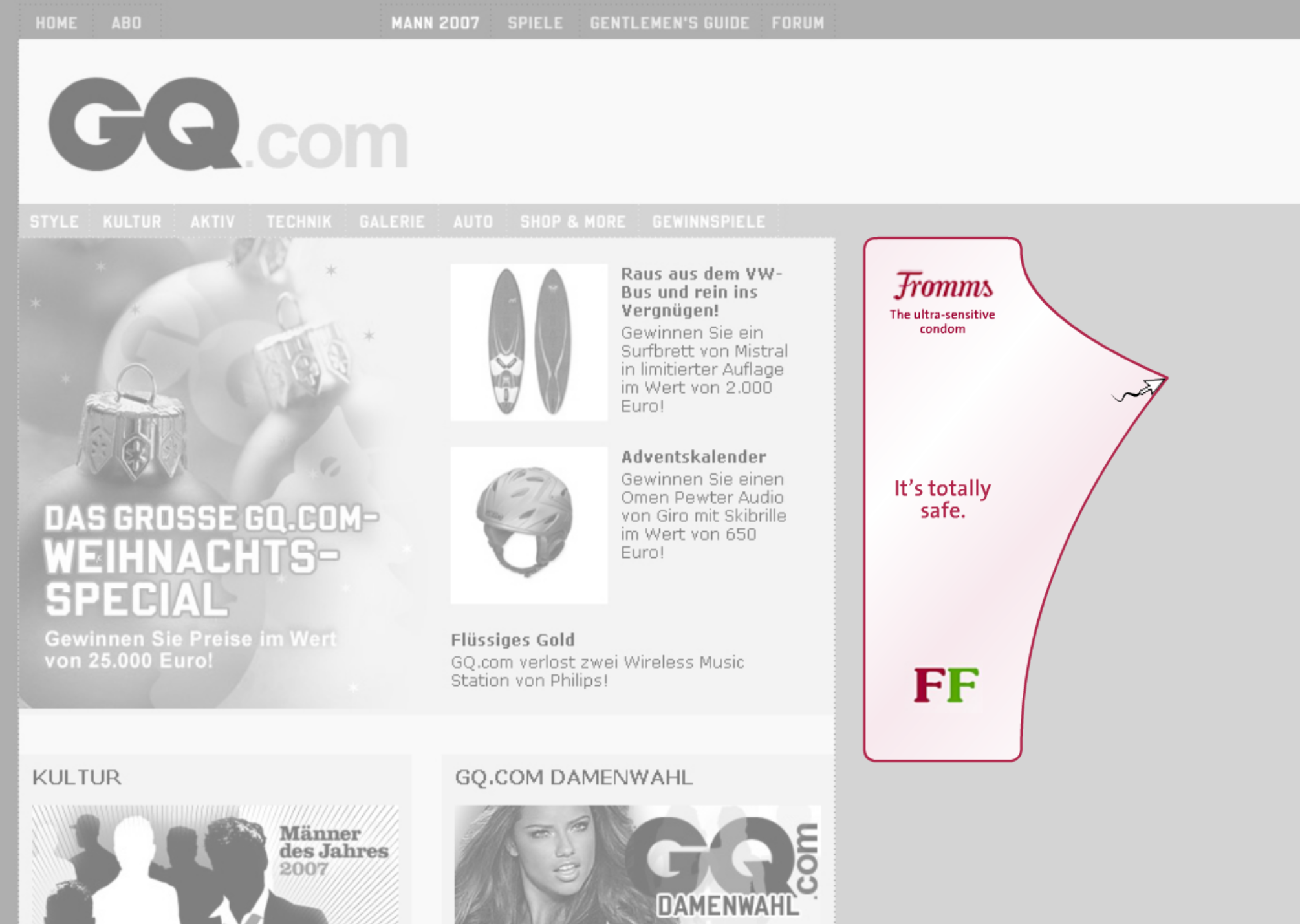 Fromms: The Ultra-Sensitive Condom Banner Ad