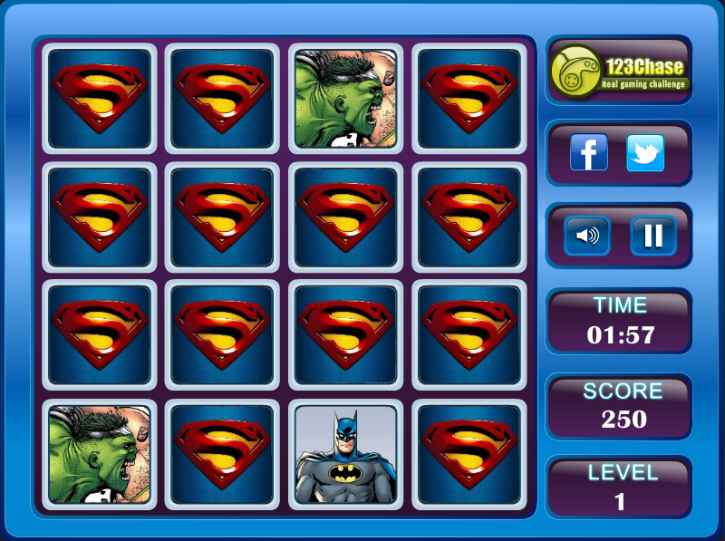 Super Heroes Memory Matching