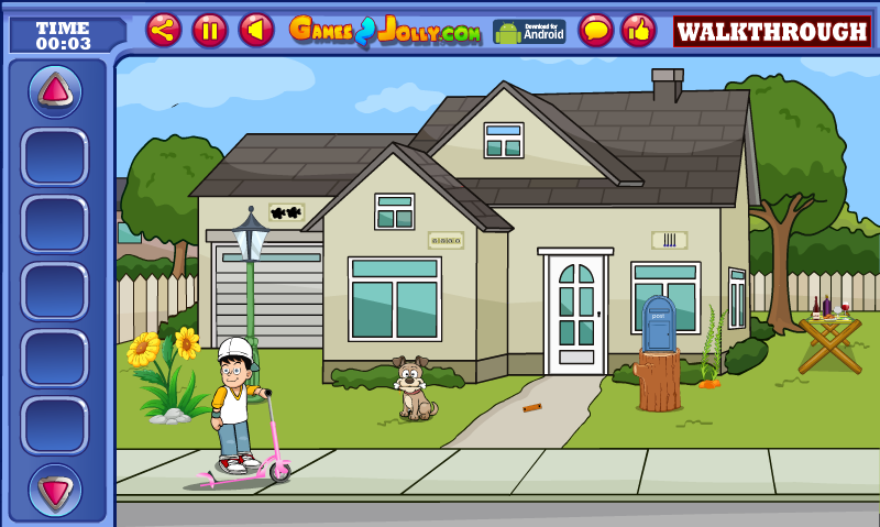 Little Boy Skate Scooter Escape