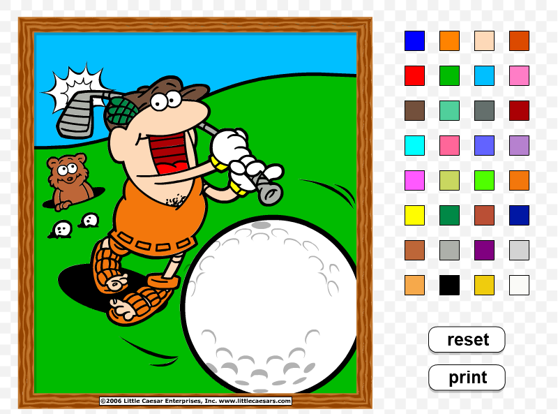 Little Caesars Coloring Page: Golf