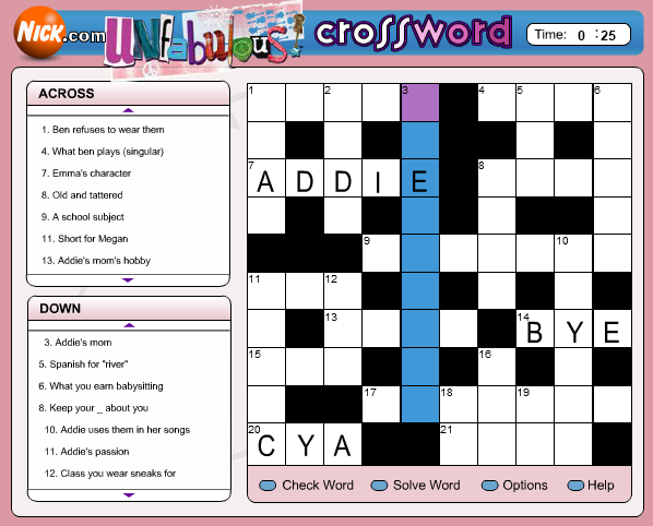 Unfabulous Crossword