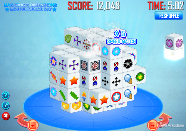 Mahjongg Dimensions Independence Day