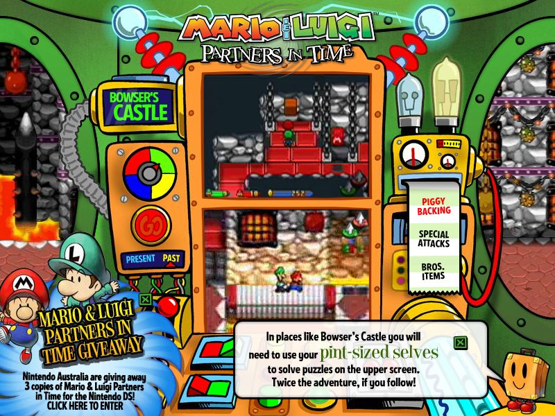 Mario & Luigi: Partners in Time Microsite