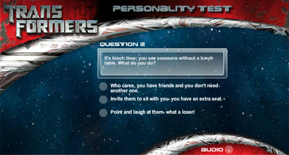 Transformers - Movie Personality Test