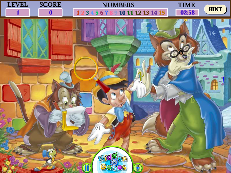 Hidden Numbers - Pinocchio