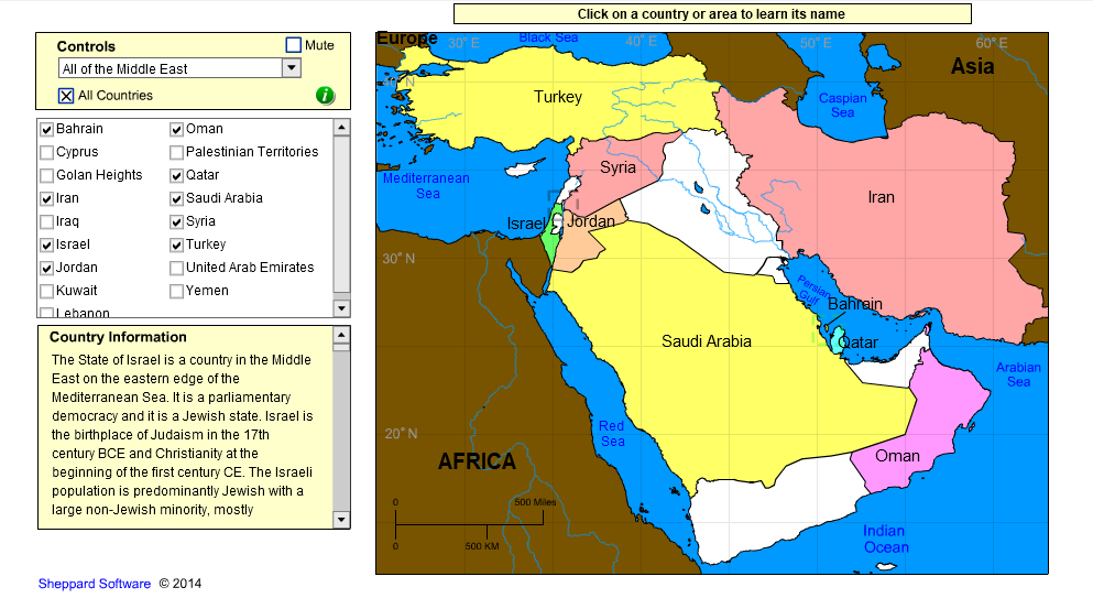 Geography of the Middle East - Countries