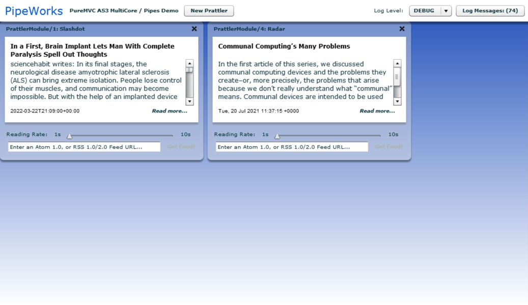 PureMVC ActionScript 3 Demo: PipeWorks