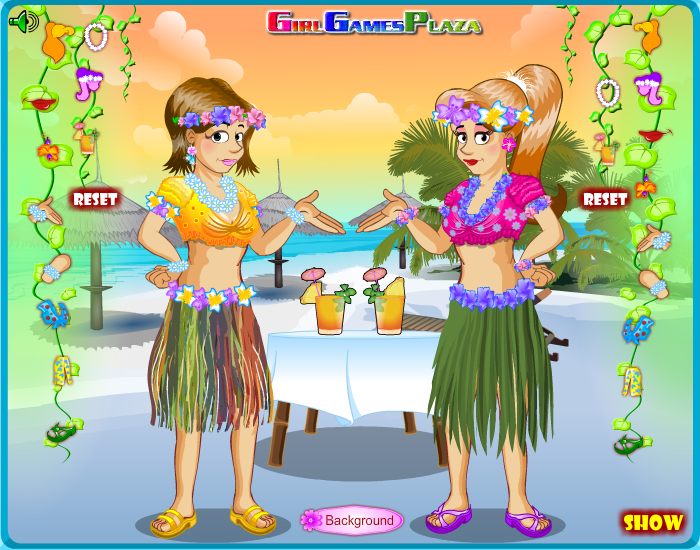 Hawaiian Sisters Dress Up