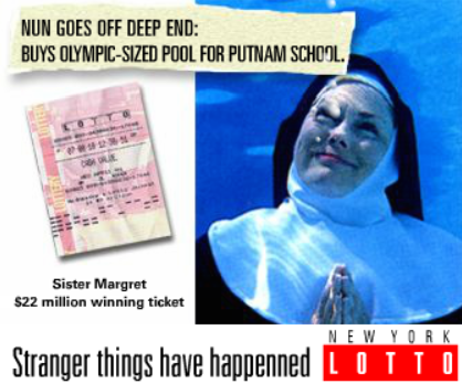 New York LOTTO Sister Margret Advertisement