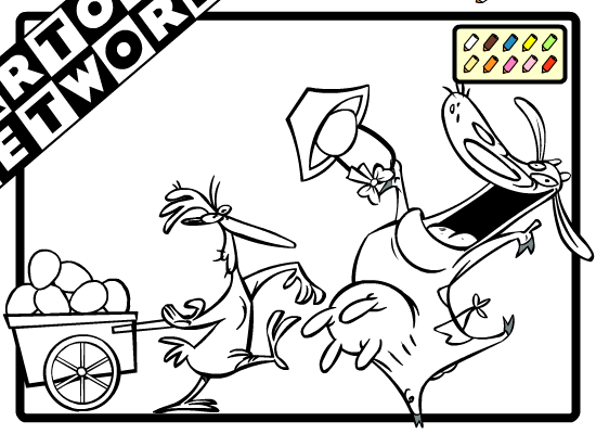 Cartoon Network Coloring: Cow and Chicken (Easter)