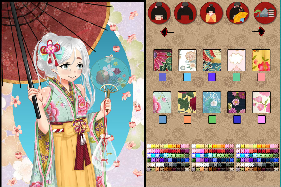 Anime Kimono Dress Up Game