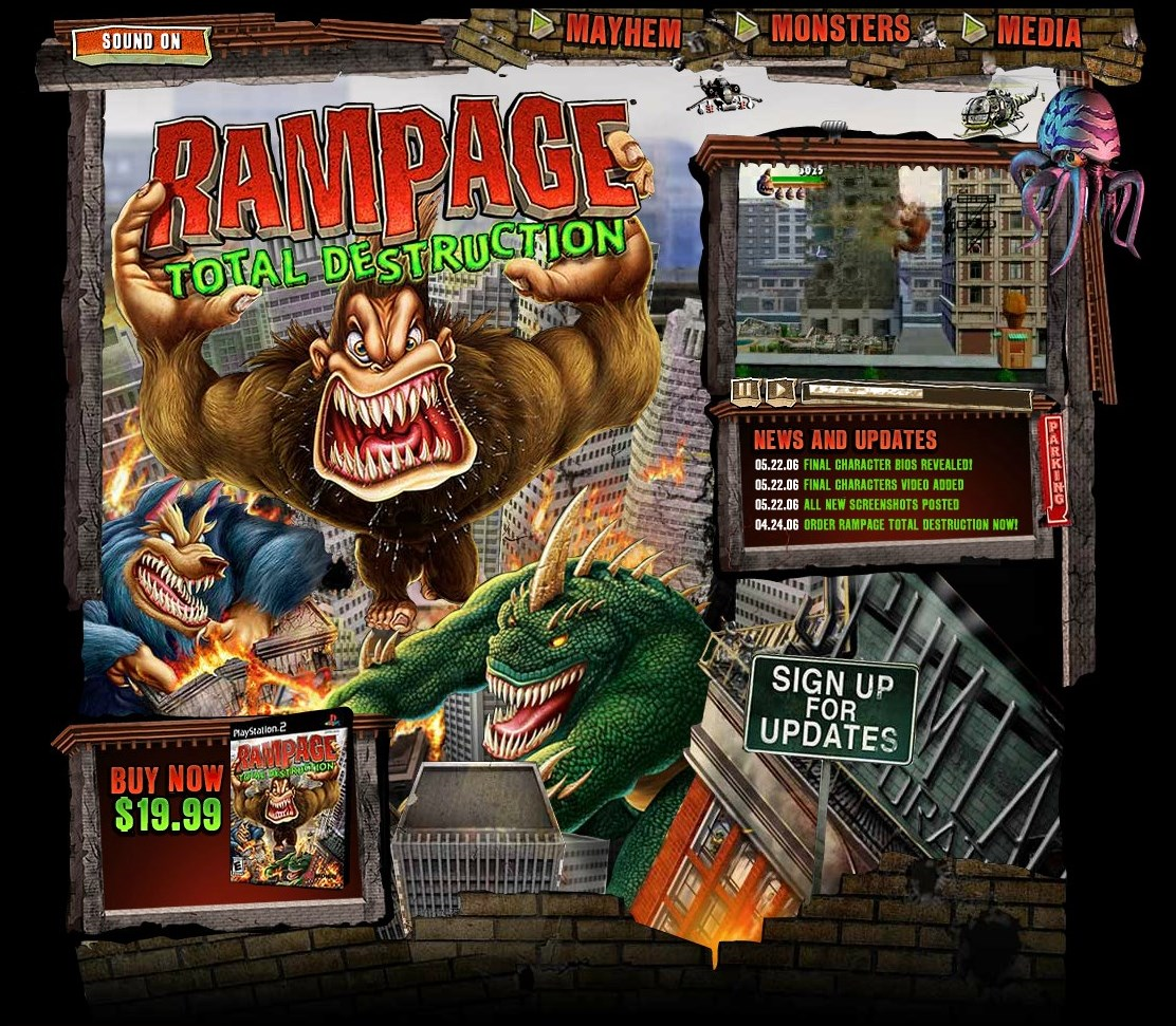 Rampage Total Destruction Microsite